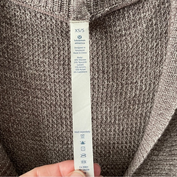 Lululemon Breeze Easy Wrap Heathered Brown Cardigan Sweater XS/S - Picture 5 of 5